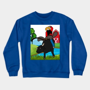 Rodeo Riding On A Bull Crewneck Sweatshirt